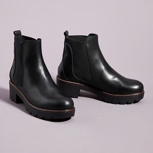 Dale Chelsea black leather Anthropologie boots size 38 (NEW)